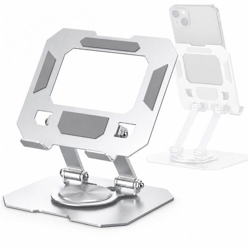 Adjustable Foldable Metal Tablet and Phone Stand with 360 Degree Rotation - 22-3