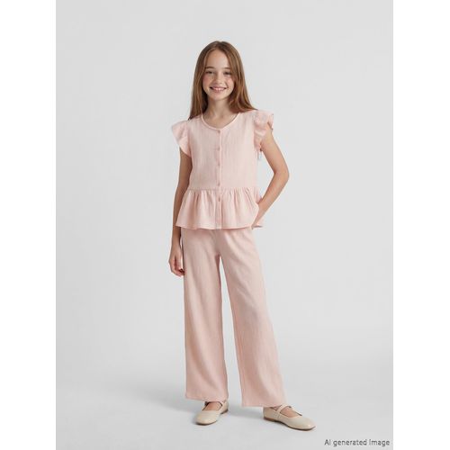 Elastic Waist Girl's Muslin Trousers