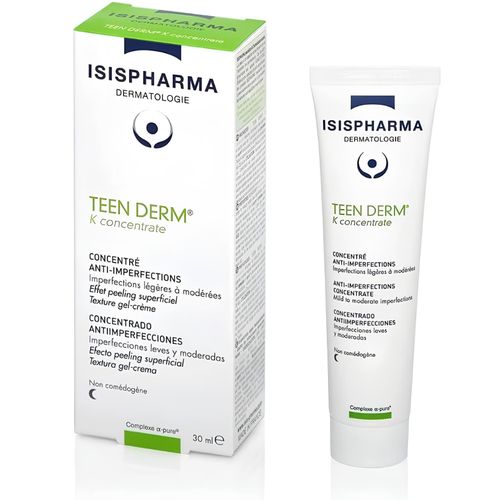 Teen Derm k Concentrate, Anti-Imperfections Concentrate, Mild To Moderate Imperfections, Superficial Peeling Effect Gel-Cream Texture, Non-Comedogenic - 30ML