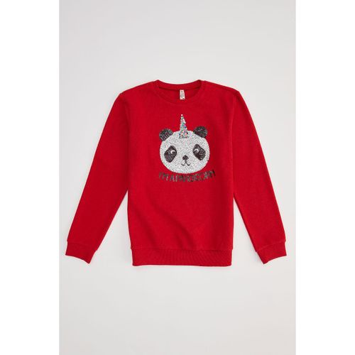 Girl Crew Neck Regular Fit Sweat Shirt - Fuchsia