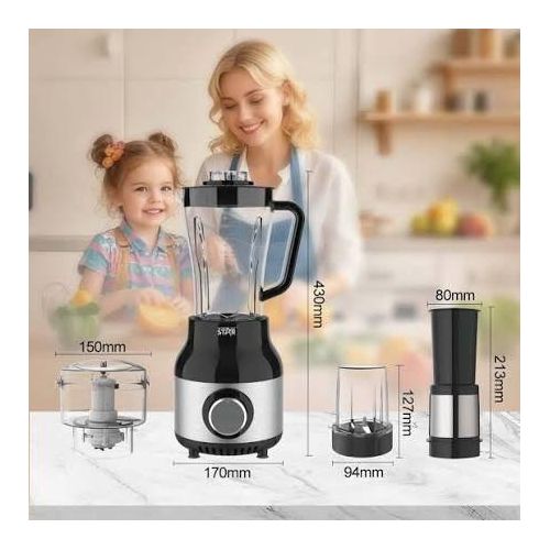 4 In 1 Multi-Func Blender (Blender,Juicer,Grinder,Meat Mincer,Ice Crusher)/1.8L Non Breakable PC Cup/600W/ST-5557