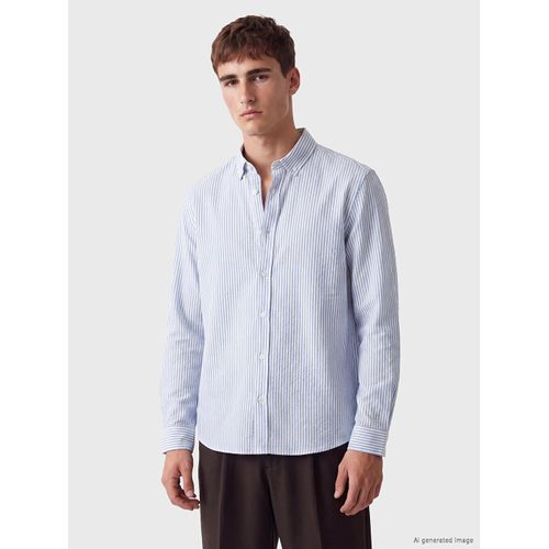 Regular Fit Striped Crinkle Men's Shirt