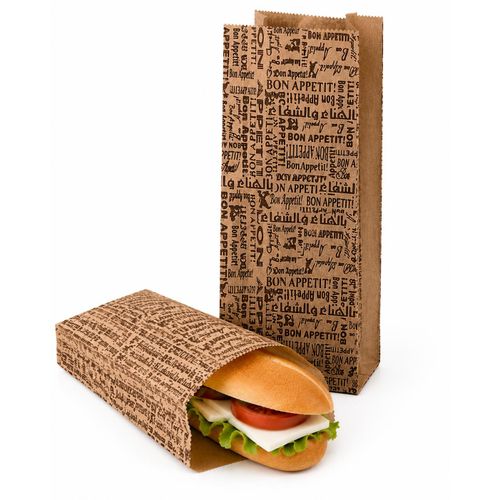 Paper Sandwich Bags for Wrapping Sandwiches, Bread and Meals for School, Work, Lunch Box and Trips – 25 Pieces