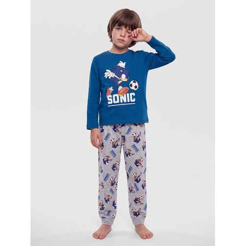 Crew Neck Sonic Printed Boy's Pyjamas Set