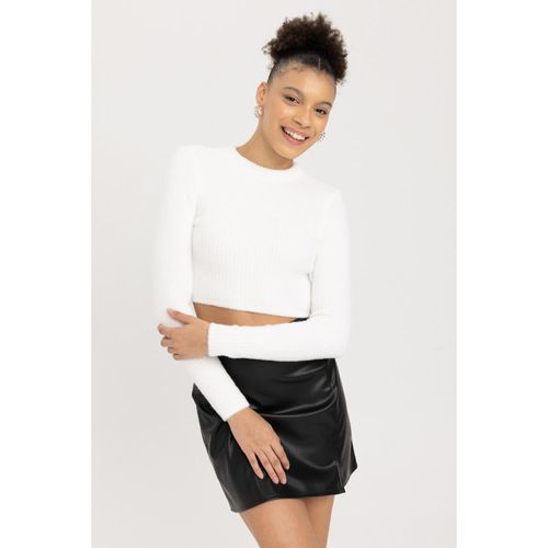 Regular Fit Half Turtleneck Knitwear Pullover - Ecru