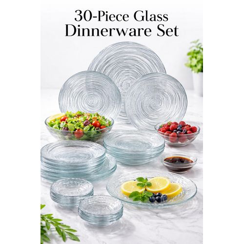 30-piece transparent dinner set