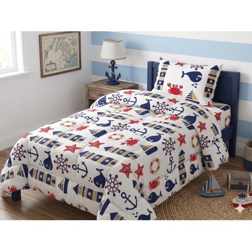 Yarlin-Cotton 100% Quilt Cover With Zipper 180*230 (Sea) Design