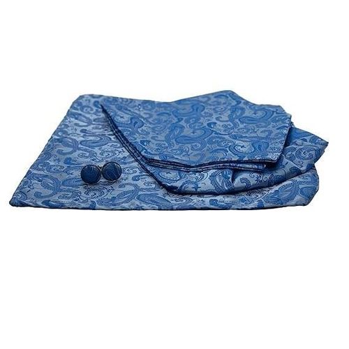 Set Consisting Of Three Pieces (tie - Handkerchief - Cufflinks)