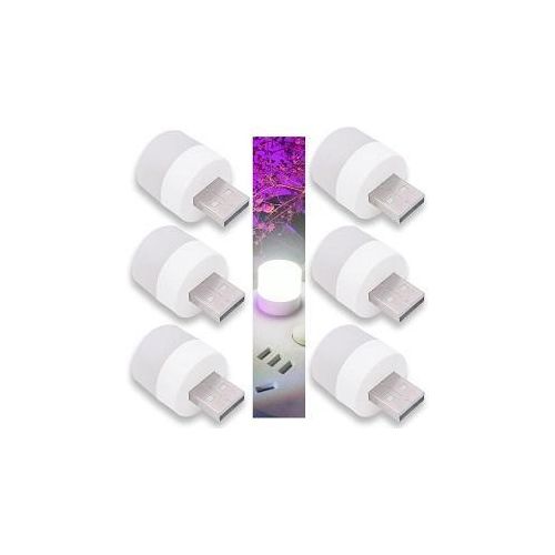 Mini USB Night Light for Kids, 6 Pieces of Mini Natural White LED Lights, Suitable for Children’s, Infants’ and Adults’ Bedrooms, Bathrooms, Nurseries, Hallways, Kitchens, Outdoor USB Lamp (6 White Lights).