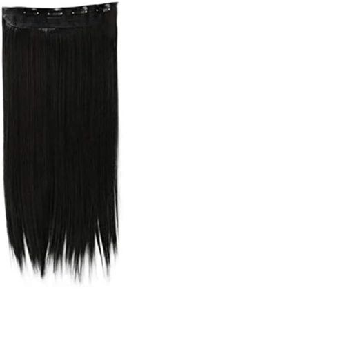 Synthetic Hair Extension Long Straight In Black Color