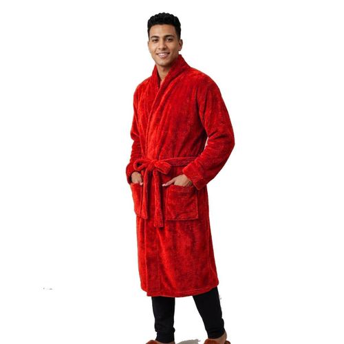 Men's fur bathrobe