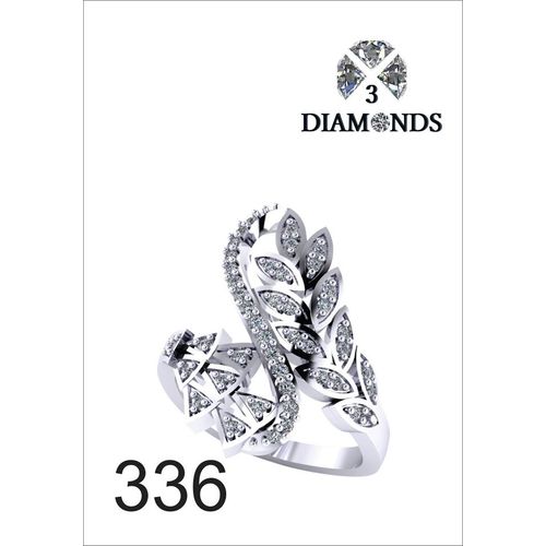 Platinum Plated Ring for Women with Zircon Stone - Silver
