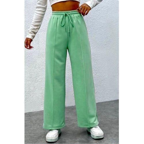 بنطلون رياضي نسائي واسع الأرجل - أخضر نعناعي