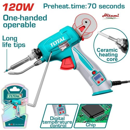 Automatic Feed Solder Iron Gun 120W with Digital Temperature Control Screen