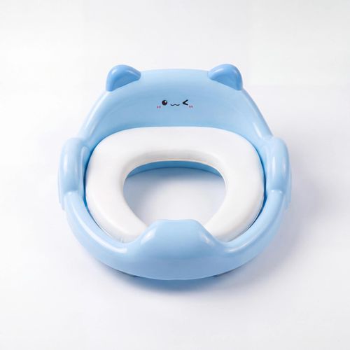 Baby Potty Training Seat with Cute Cartoon Cat Design, Comfortable Soft Cushion for Toilet Training Boys and Girls - Blue - from Kids Paradise