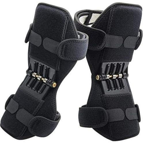 Knee Protection Pads Joint Support Stabilizer - Strong Spring Strength Knee Brace for Relief Climbing Squats Sports High Ventilation One Size - Anti Slip and Energy Booster 2 Pack