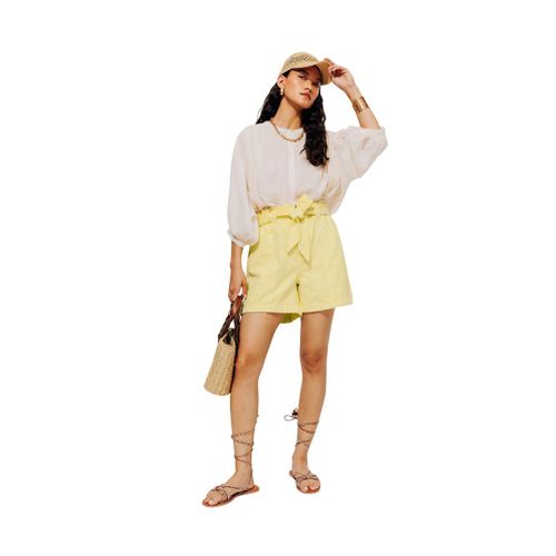 High-Waist Paperbag Shorts