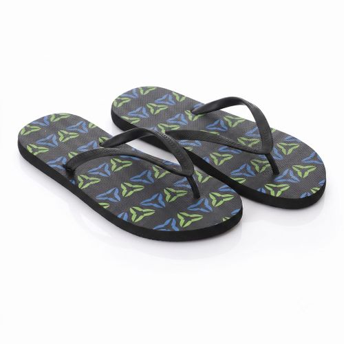 Black Slip On Self Pattern Flip Flop