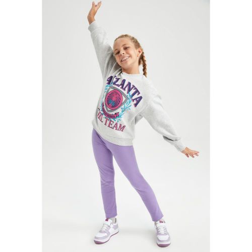 Girl Legging Fit Leggings - Dark Lilac