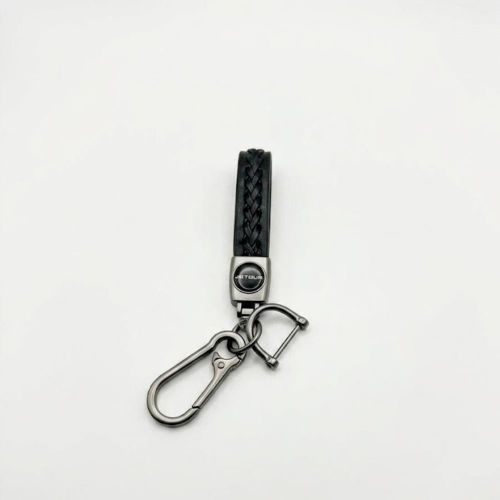 Jetour Premium Braided Leather Keychain with Metal Clip - Durable Car Key Holder - Stylish Automotive Key Ring Accessory