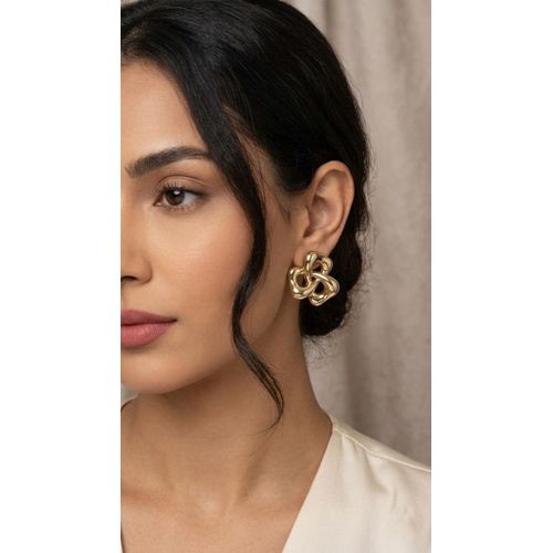 Set of Triple Knot Design Zinc Alloy Earrings for Women – Elegant Daily Wear