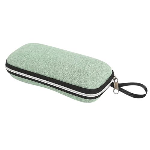Hard Eyeglass Case with Zipper & Carrying Strap - Protective Travel Case for Sunglasses and Eyeglasses