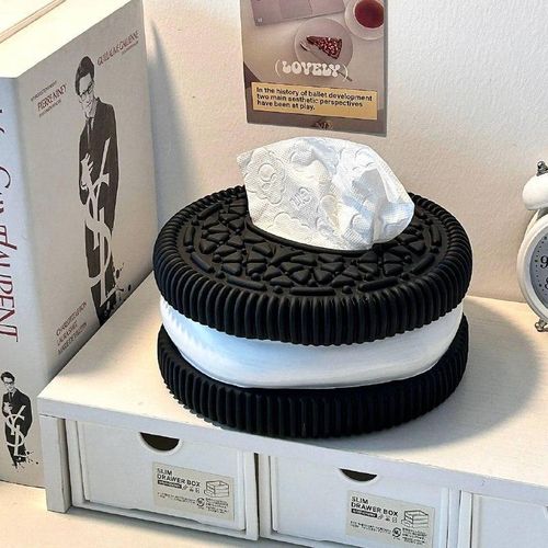Unique Oreo tissue box, new design – decorative tissue holder for office, kitchen and living room – creative design for gifts and decoration (special offer)