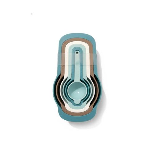 6-Piece Nesting Measuring Spoon & Cup Set – Stackable Food-Grade Measuring Cups for Baking & Cooking – 1 Cup to 1/2 Tbsp – Durable Plastic, Space-Saving Design