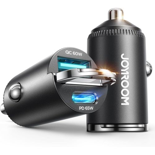 Pull-Ring Style PD 65W Mini Car Charger USB-A + USB-C Dual Ports