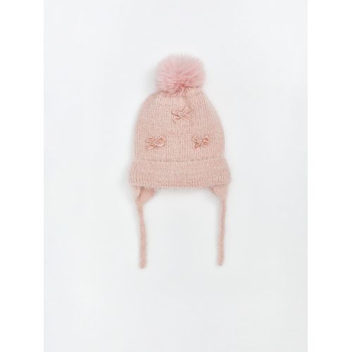 Pom Pom Detail Baby Girl Beanie