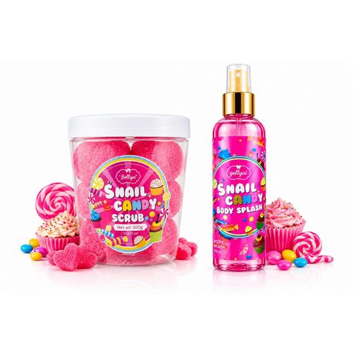 Jelly Wow Snowel Candy Body Care Set – Body Scrub & Body Splash with Sweet Candy Fragrance