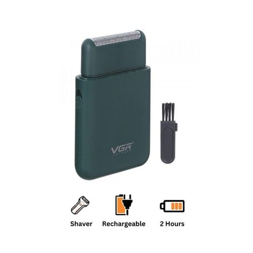 Rechargeable Hair Shaver For Men, Green - V-390