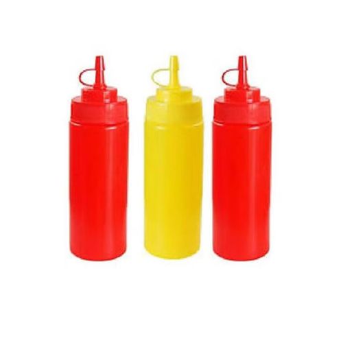 Ketchup and Mustard Squeeze Bottle Combo Pack - pack Plastic Kitchen Table Condiment Squirt Dispensers