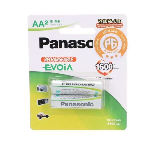 2 aa rechargable 2400 mah batteries - white