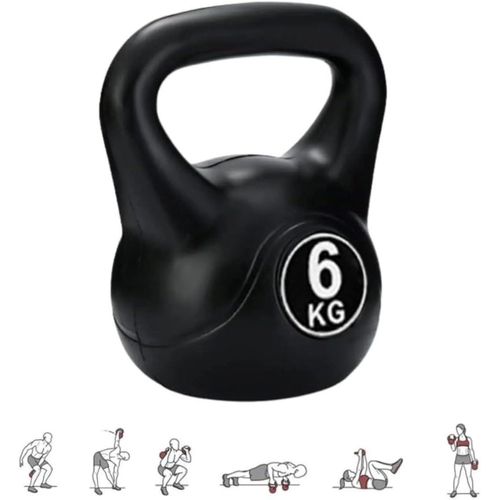 6kg Teapot Shaped Dumbbell Kettlebell, Floor-Protective Flat Bottom Hand Weight with Smooth Handle Grip for Fitness Workout – Multicolor