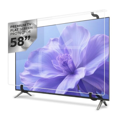 58 inch TV Screen Protector - 4mm Flat Acrylic Guard - 100% Crystal Clear & Shatterproof - Heavy Duty Impact for Kids & Pets - Compatible with OLED, QLED, 4K & 8K