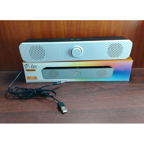 Soundbar Speaker, High-Quality Material, Powerful Sound, Wired USB Multimedia Speaker K2065 Black/White