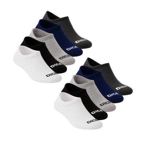 Dice Pack of 10 Multicolour Cotton Socket Socks for Men
