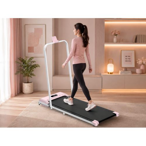 2-in-1 Foldable Under-Desk Walking Pad (1–9 km/h) – Portable Home & Office Treadmill with Compact LED Display, Space-Saving Design, and Bluetooth Audio