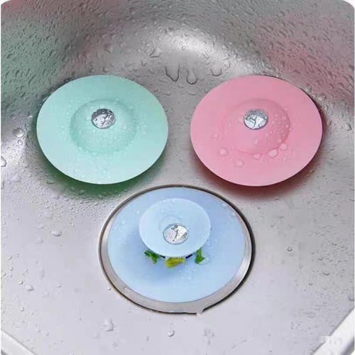 Silicone sink strainer with plug for bathtub, kitchen sink drain strainer, bathroom drain plug, and hair strainer with plug, 3 pieces