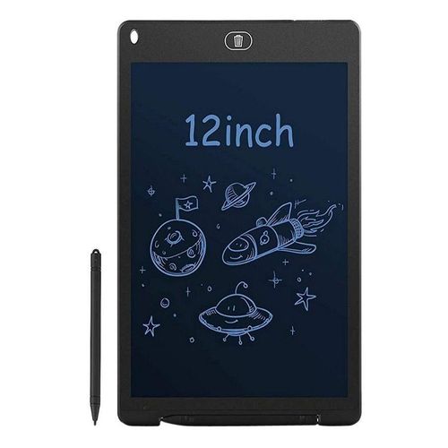 LCD Writing Tablet 12 Inch Handwriting Pen Intelligent , Suitable for Family, School, Office, Children and Adults Writing Board, Lock Erase Button,Electronic Writing Doodle Pad Digital Drawing - Plain (Black)