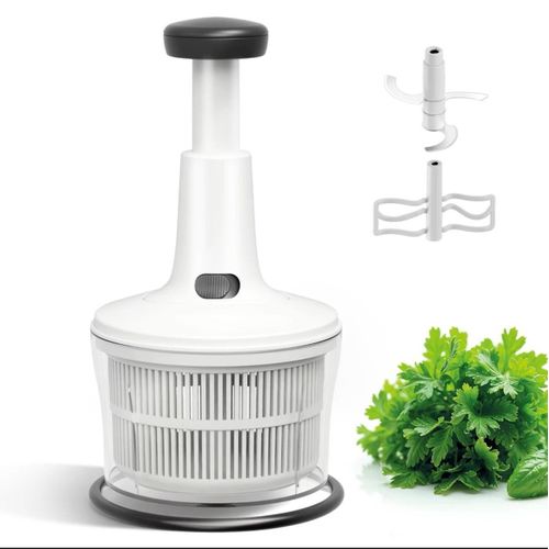 Multifunctional Manual Food Processor, Vegetable Chopper, Salad Spinner and Whisk