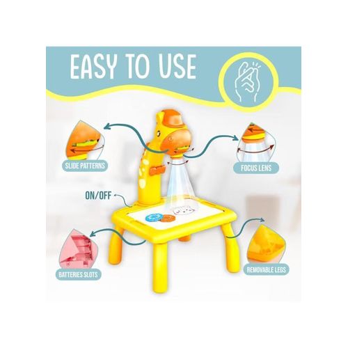 Kids LED Art Drawing Projector Table with Light and Music