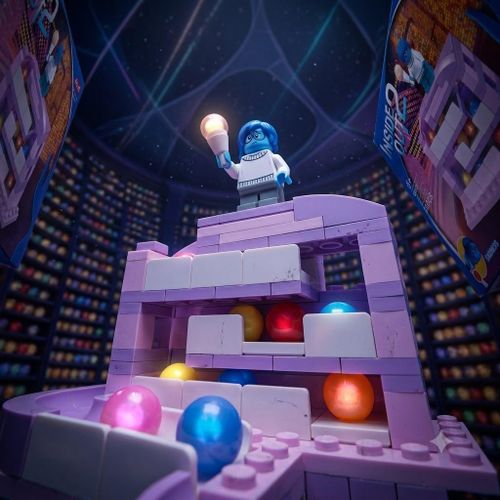 Inside Out 2 Sadness Themed 4-in-1 Marble Run Building Blocks Set – Educational DIY Construction Toy for Kids – 90 Pieces