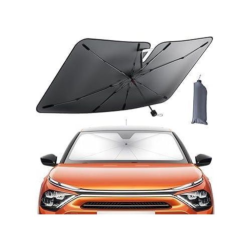 Car Windshield Sun Shade - Foldable Car Windshield Sun Shade Cover, 5 Layers Coating Blocks UV Rays Heat Insulation Protection for Front Window, Automobiles
