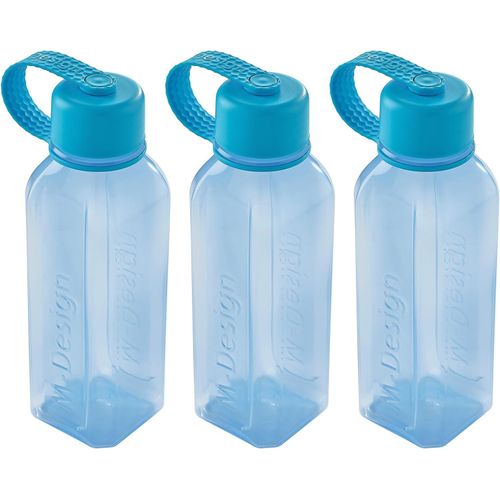 Water Bottle 0.65L - Pack of 3 - BPA Free, Dishwasher Safe, Food Safe - Blue