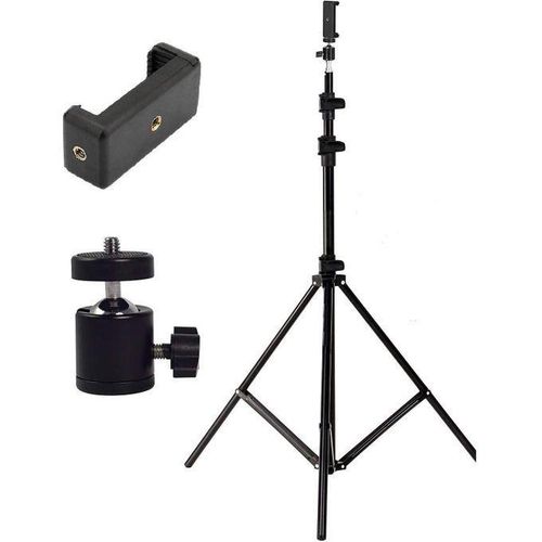 Phone tripod 150cm with a rotating ball head and mobile phone