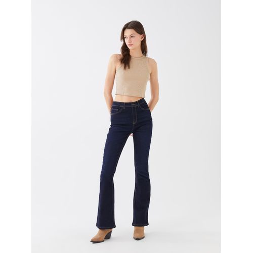Normal Waist Mars Flare Women's Jean Trousers