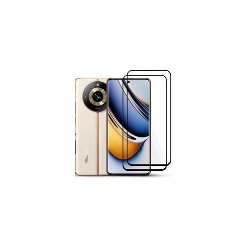 Full tempered glass screen protector, scratch resistant, for Realme 11 Pro Plus - Black