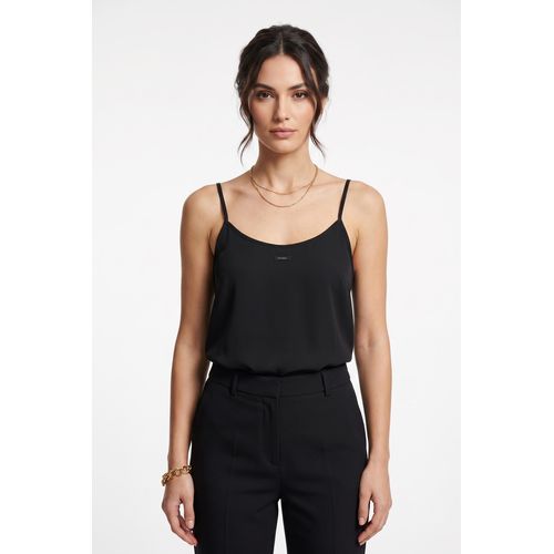 Women's Scoop Neck Cami Top with Small Front Logo Patch